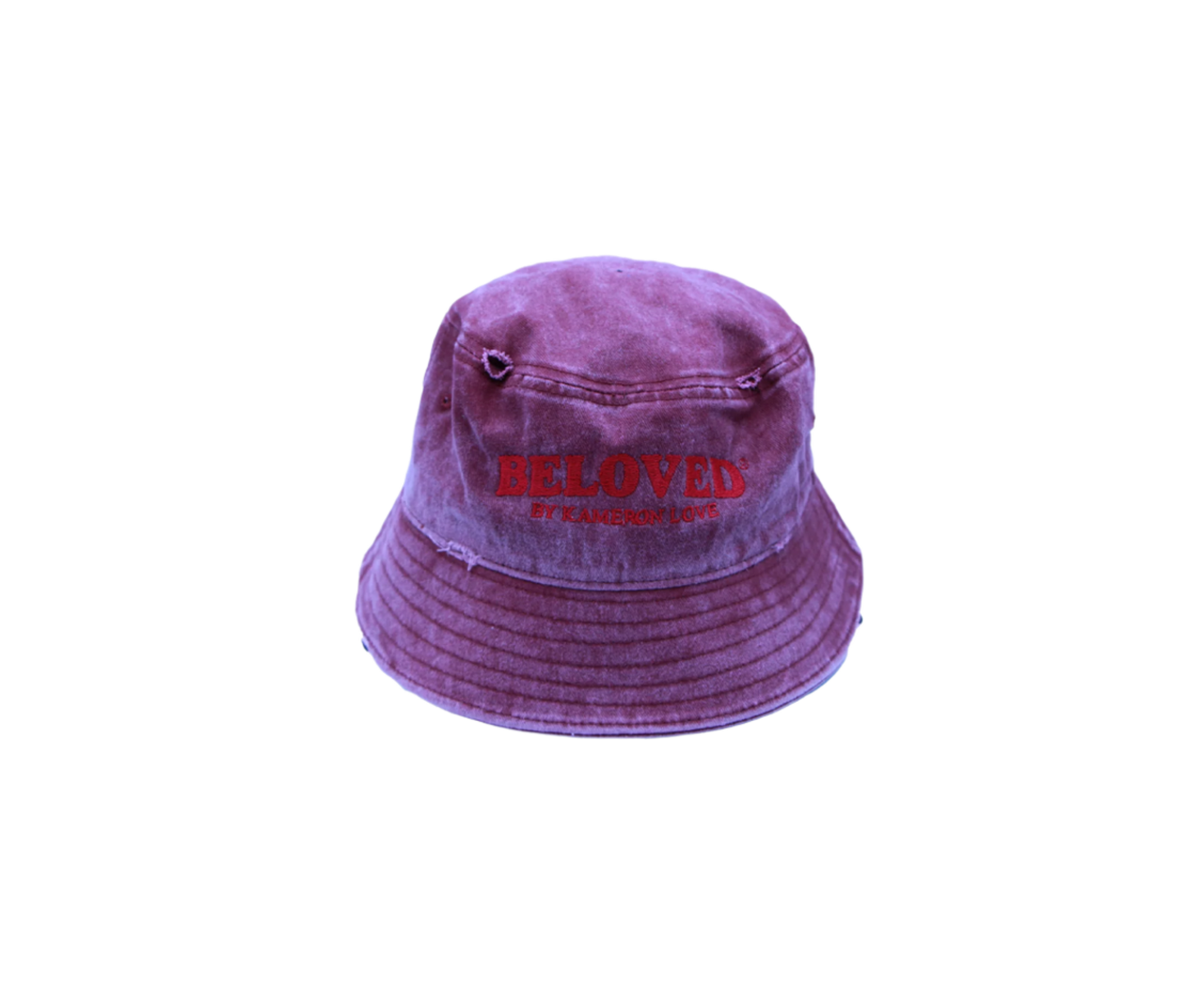 Distressed Bucket Hat (Cranberry)