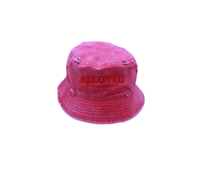 Distressed Bucket Hat (Cherry)